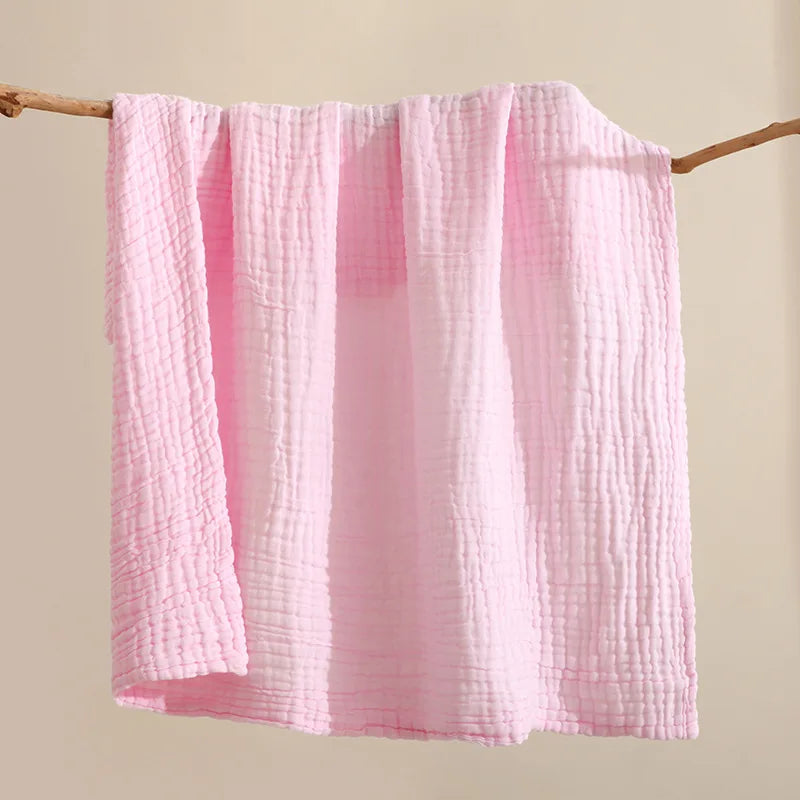 100% Cotton Muslin Throw Blanket - 130 x 150cm / Celeste