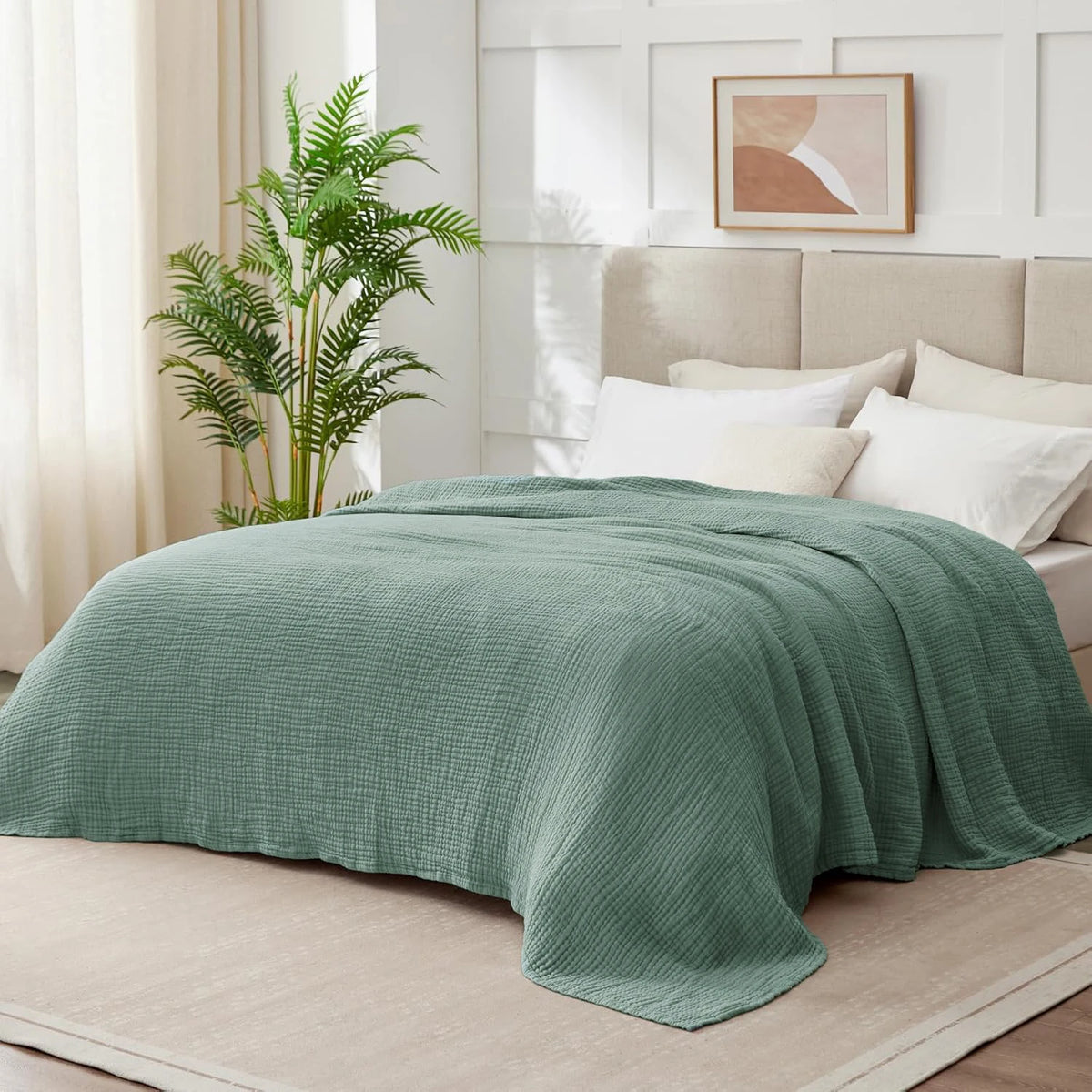 100% Cotton Muslin Throw Blanket - 130 x 150cm / Roselle I