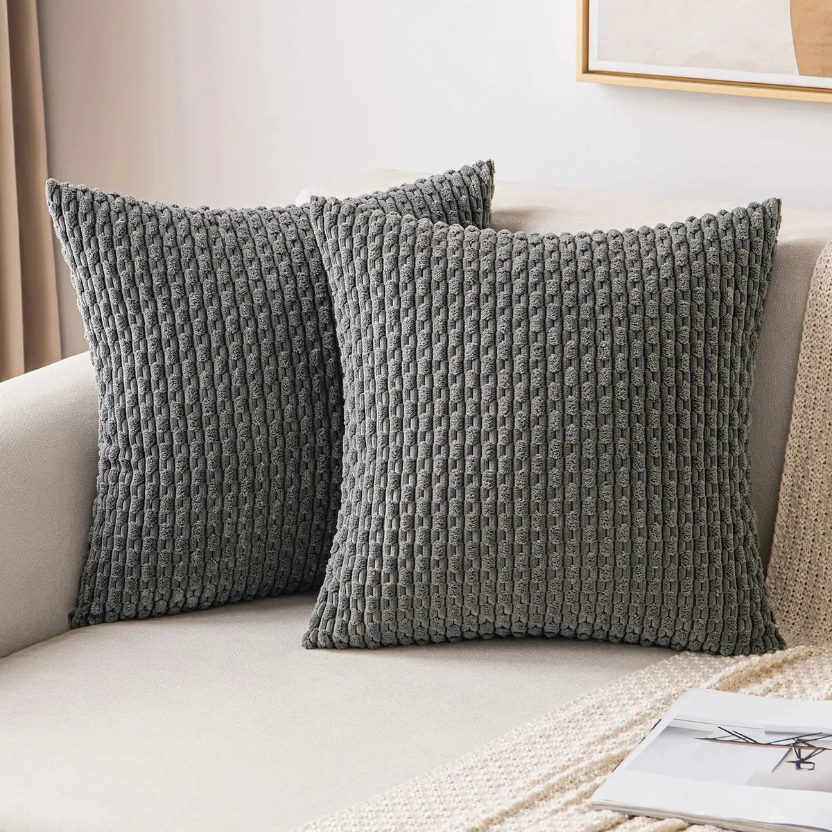 Alba Velvet Knit Cushion Cover - 40 x 40cm Cover Only / Aurelle