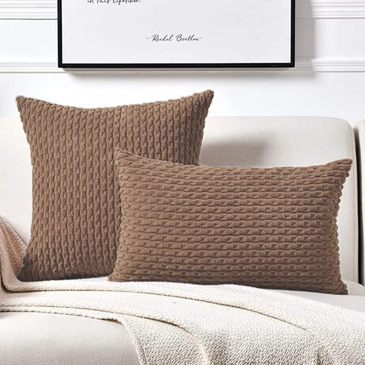 Alba Velvet Knit Cushion Cover - 40 x 40cm Cover Only / Celeste II