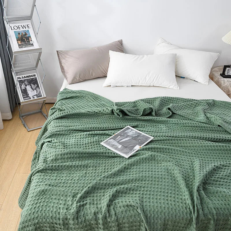 Alder Cotton Check Throw - 100 x 150cm / Celeste Luxe