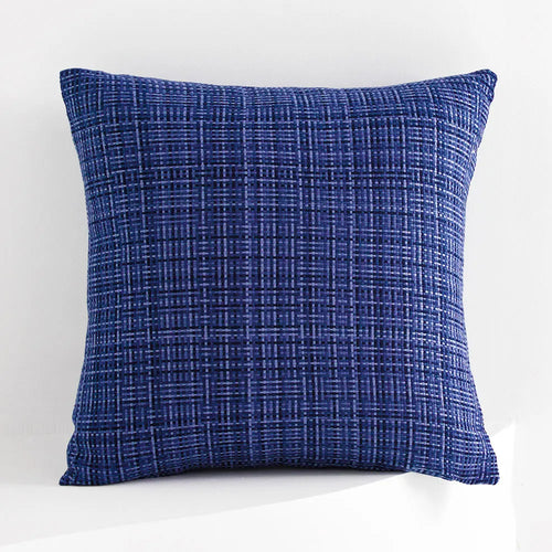 Alder Cotton-Linen Cushion Cover - 45 x 45cm Cover Only / Blue