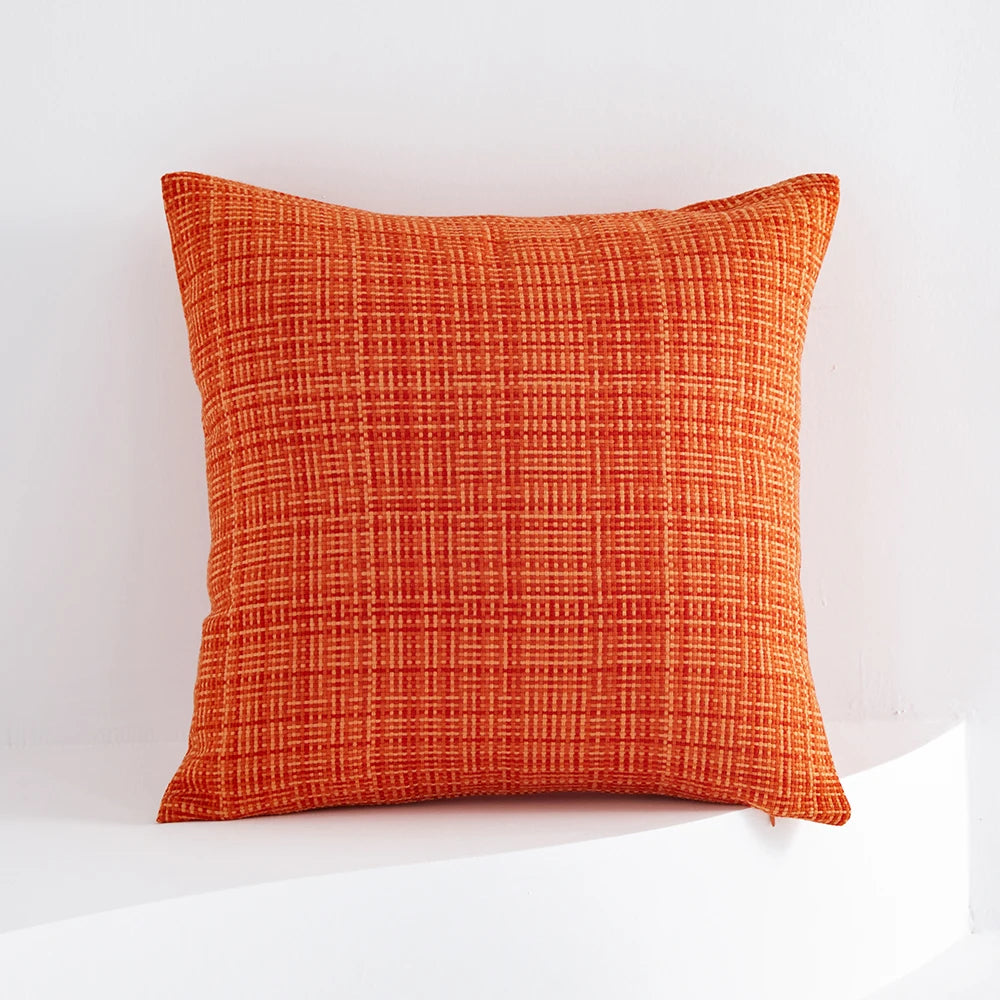 Alder Cotton-Linen Cushion Cover - 45 x 45cm Cover Only / Orange