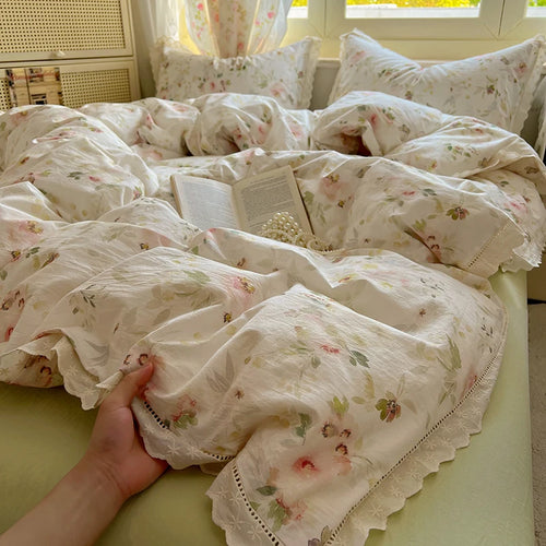 Anemone Microfibre Botanical Duvet Cover Set - UK Single / Atrium