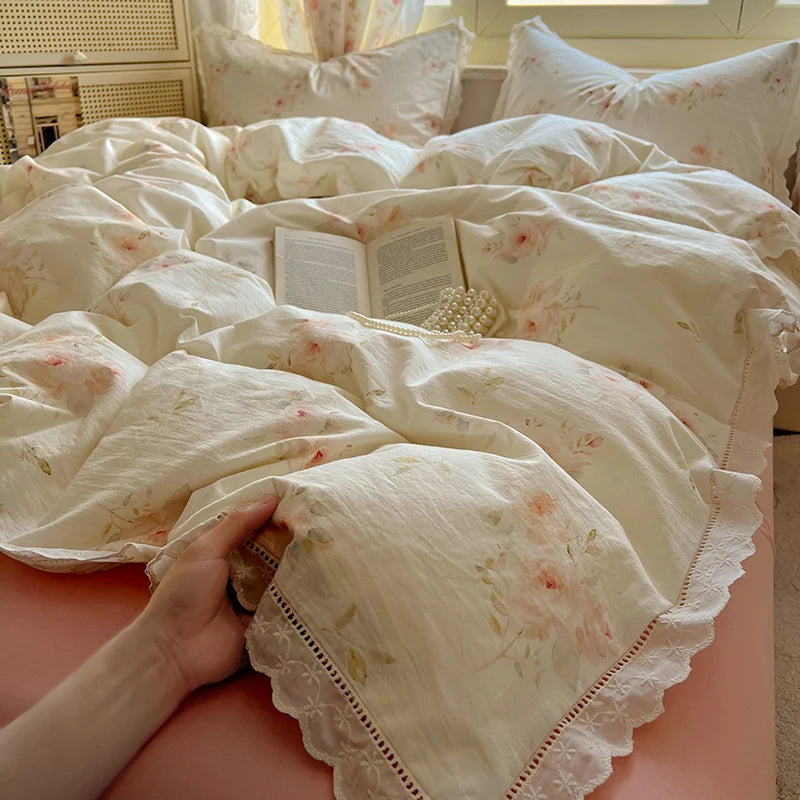 Anemone Microfibre Botanical Duvet Cover Set - UK Single / Meridian