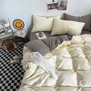 Arden Cotton Duvet Cover Set - UK Double / Warm Grey