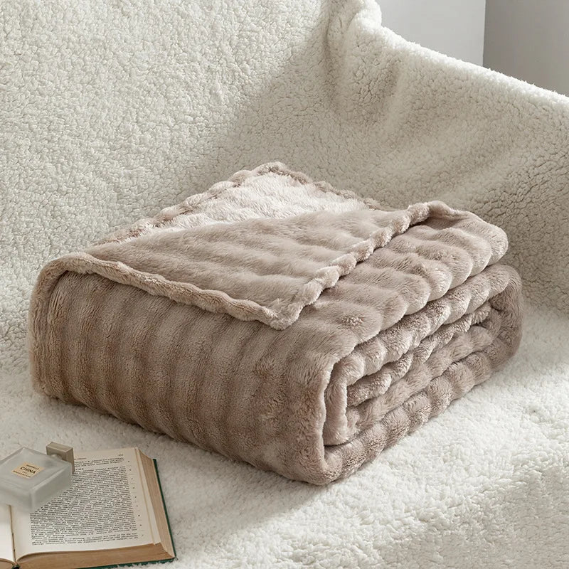 Aspen Faux Fur Knit Throw - 100 x 150cm / Brielle