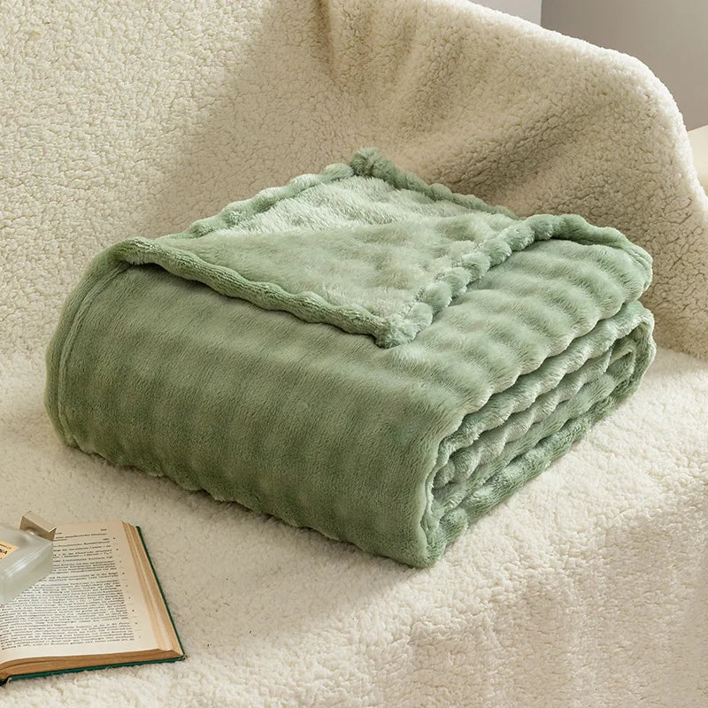 Aspen Faux Fur Knit Throw - 100 x 150cm / Lucerne