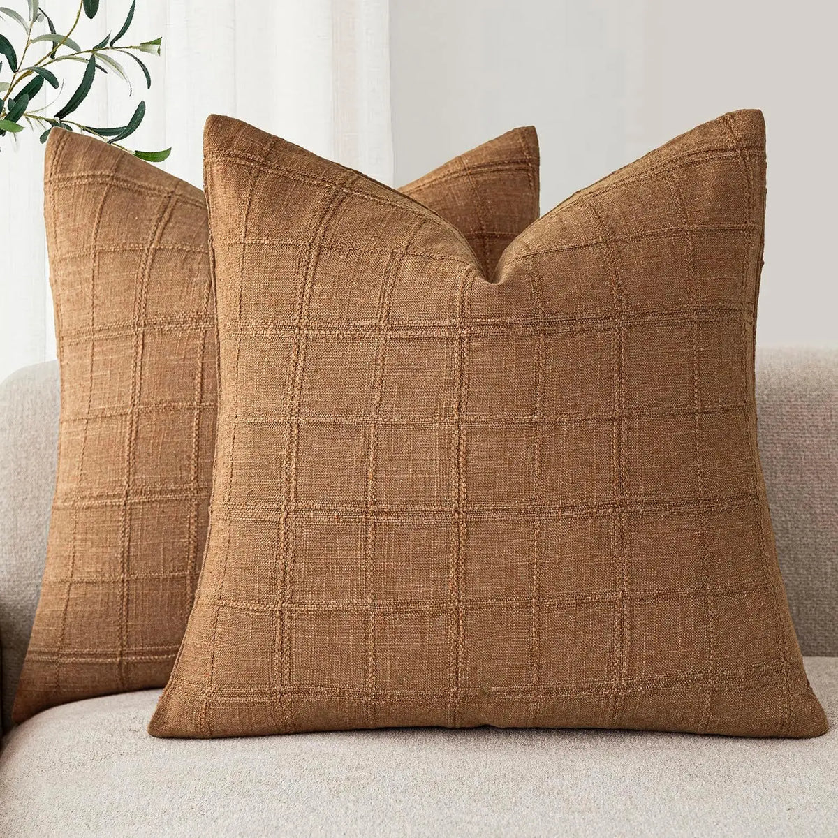 Atelier Linen Embroidered Cushion Cover - 40 x 40cm Cover Only / Kendal Westbourne