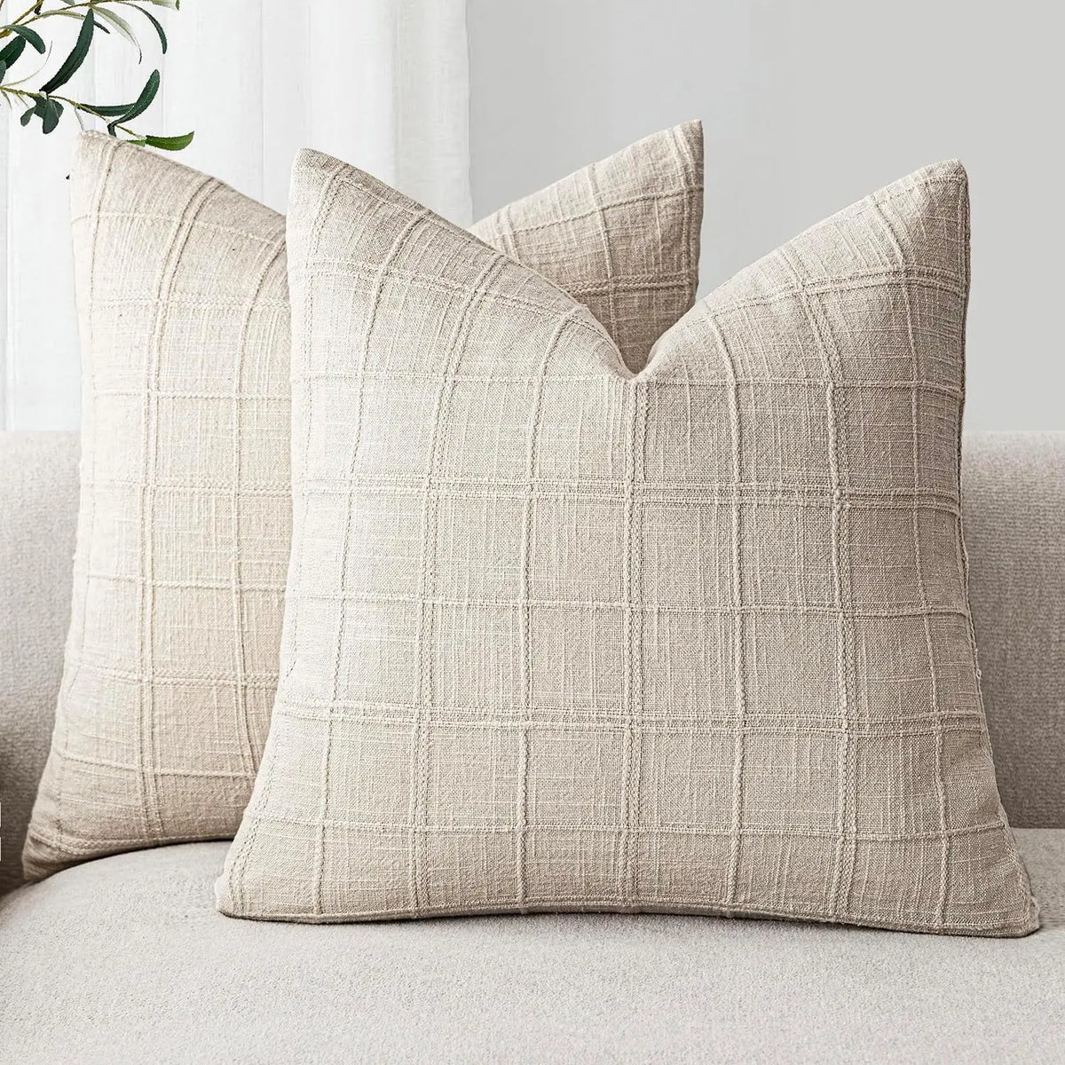 Atelier Linen Embroidered Cushion Cover - 40 x 40cm Cover Only / Portofino Ciel