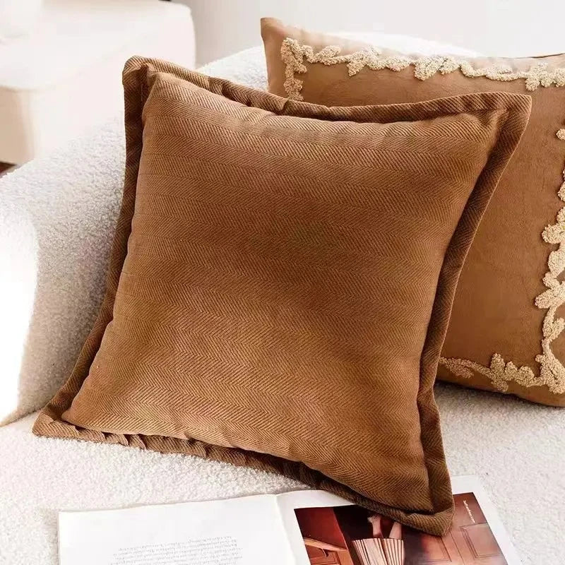 Aurelia Chenille Embroidered Cushion Cover - 45 x 45cm Cover Only / Aveline
