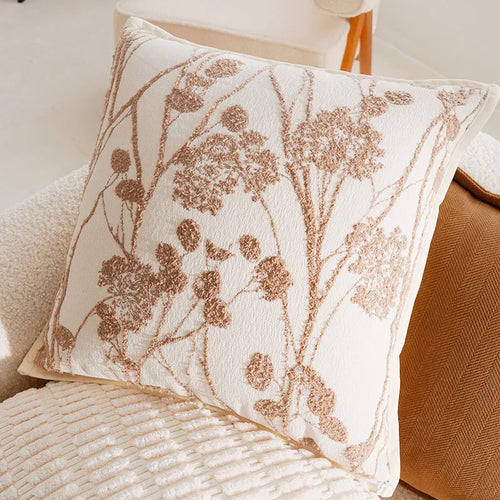 Aurelia Chenille Embroidered Cushion Cover - 45 x 45cm Cover Only / Black