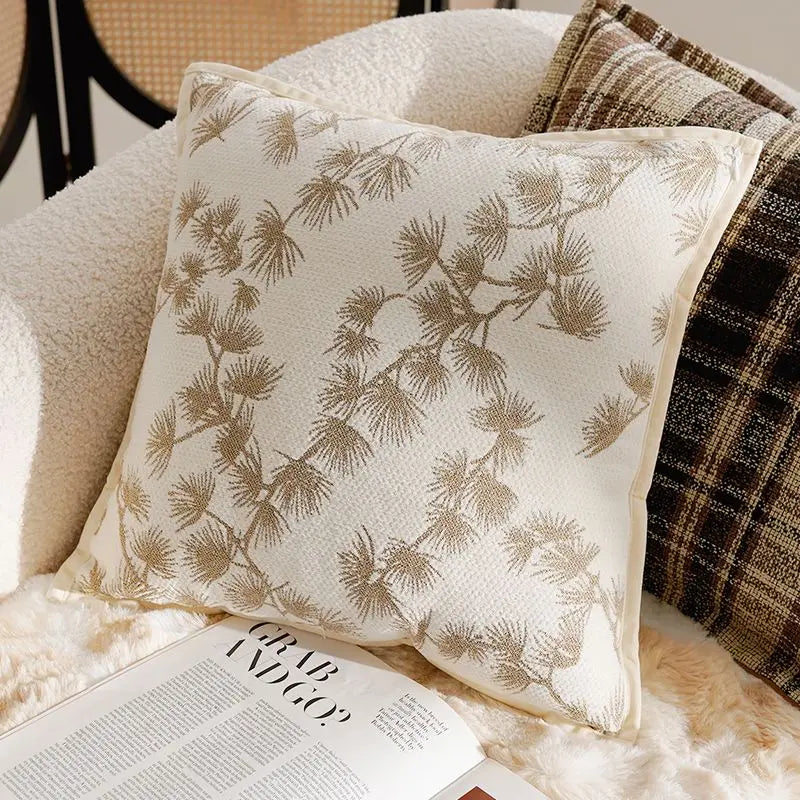 Aurelia Chenille Embroidered Cushion Cover - 45 x 45cm Cover Only / Transparent
