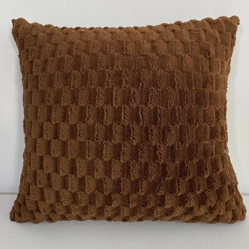 Aveline Faux Fur Cushion Cover - 43 x 43cm Cover Only / Coffee
