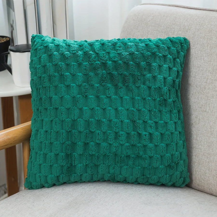 Aveline Faux Fur Cushion Cover - 43 x 43cm Cover Only / Dark Green