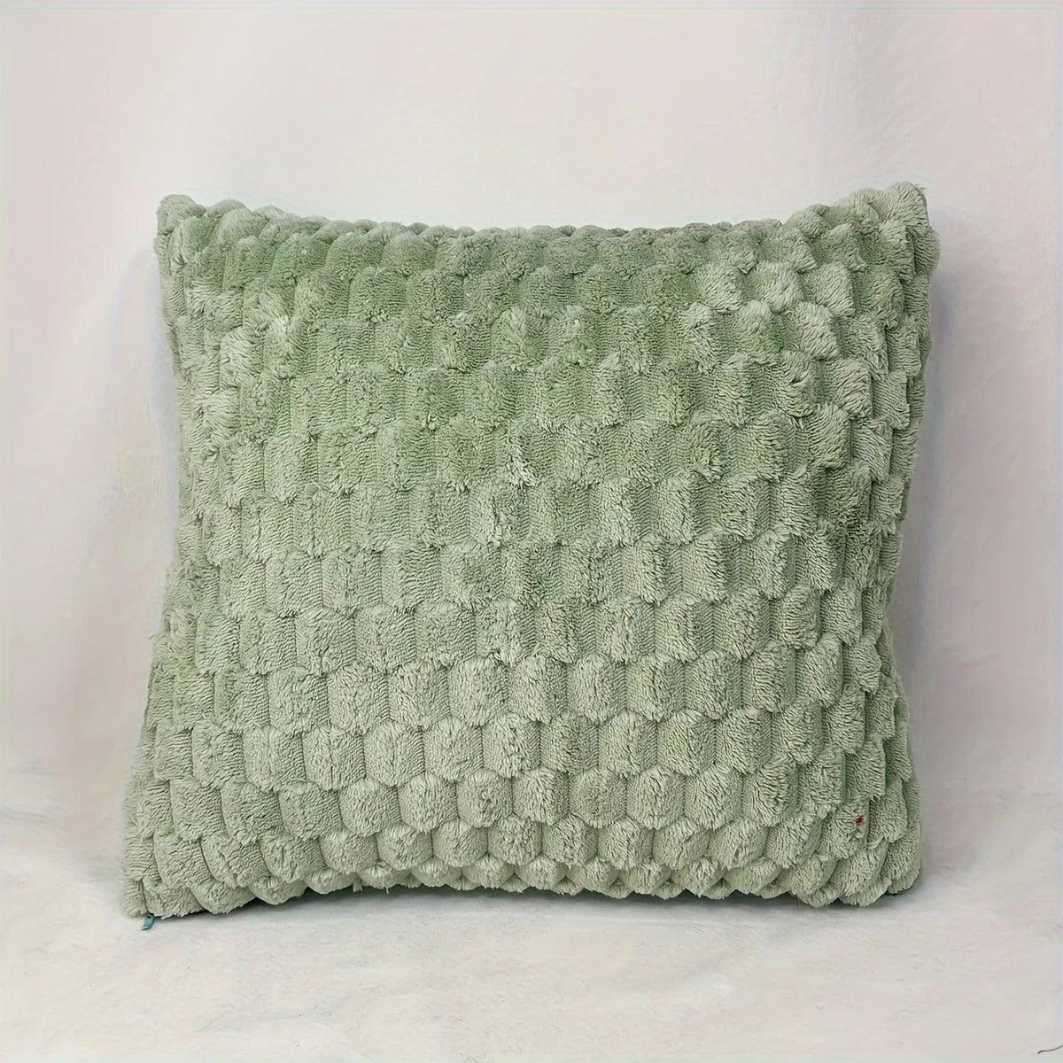 Aveline Faux Fur Cushion Cover - 43 x 43cm Cover Only / Light Green
