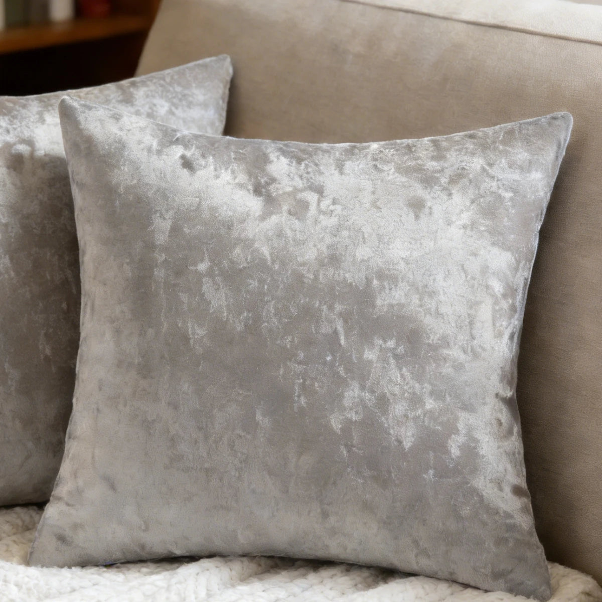 Aveline Velvet Cushion Cover - 45 x 45cm Cover Only / Verbena
