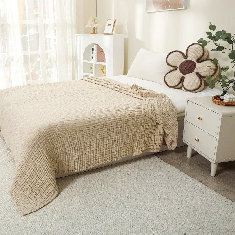 Battilo 100% Cotton Muslin Throw Blanket - 130 x 150cm / Camellia