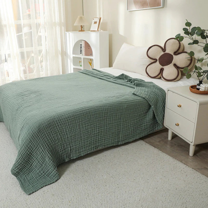Battilo 100% Cotton Muslin Throw Blanket - 130 x 150cm / Nocturne Somerset