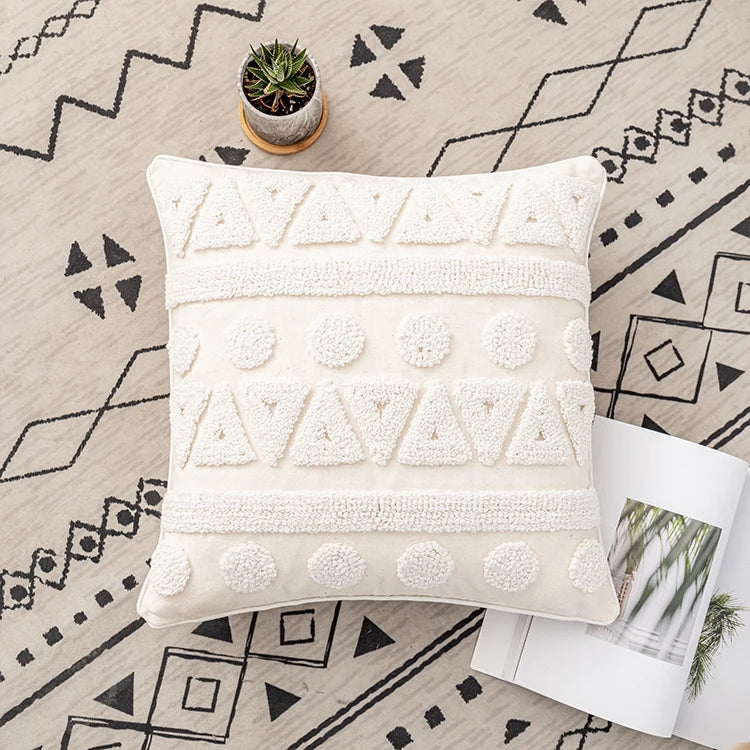 Beaumont Cotton-Linen Embroidered Cushion Cover - Verbena / 45 x 45cm Cover Only