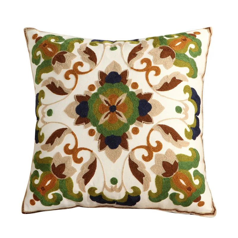 Beaumont Embroidered Cushion Cover - 45 x 45cm Cover Only / Elowen 2