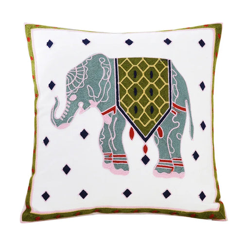 Beaumont Soft-Touch Embroidered Cushion Cover - 45 x 45cm Cover Only / Blue