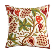 Beaumont Soft-Touch Embroidered Cushion Cover - 45 x 45cm Cover Only / Coral Red
