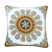 Beaumont Soft-Touch Embroidered Cushion Cover - 45 x 45cm Cover Only / Lake Blue