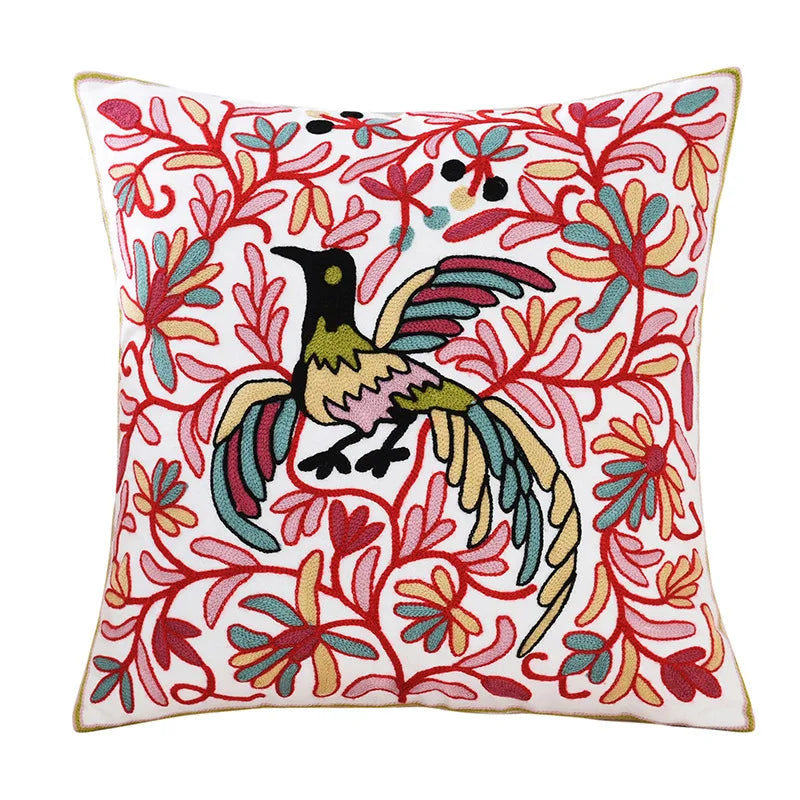 Beaumont Soft-Touch Embroidered Cushion Cover - 45 x 45cm Cover Only / Light Black