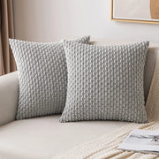 Bellagio Soft-Touch Cushion Cover - 40 x 40cm Cover Only / Light Grey