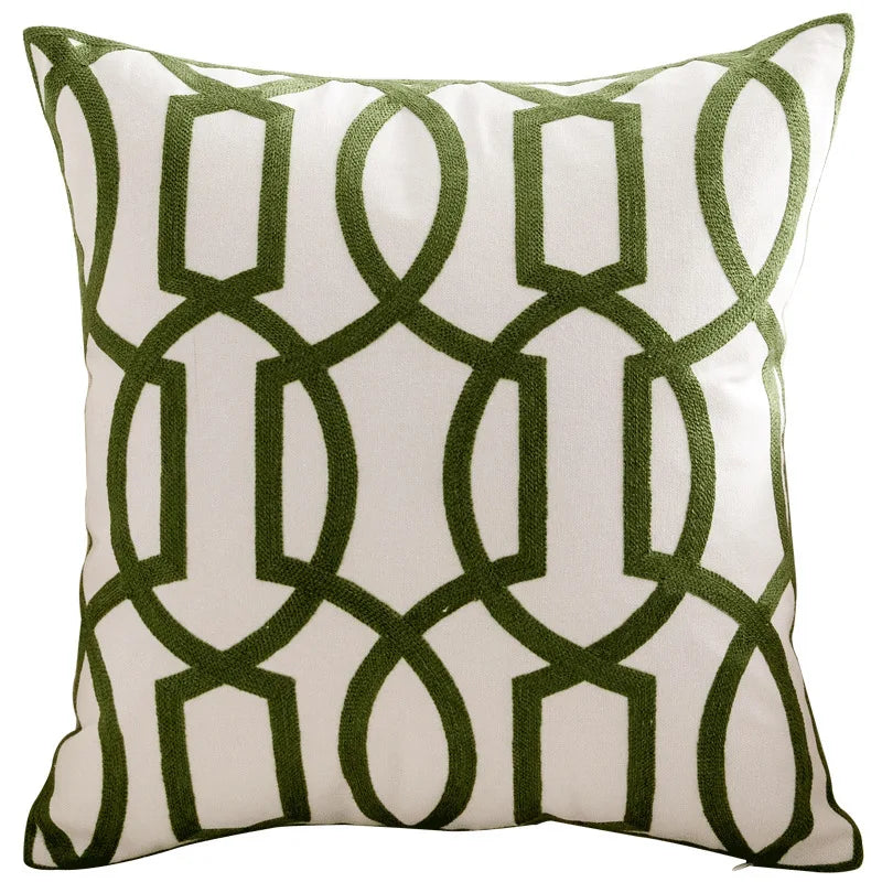 Belmont Cotton Embroidered Cushion Cover - 45 x 45cm Cover Only / Arcade Cavendish