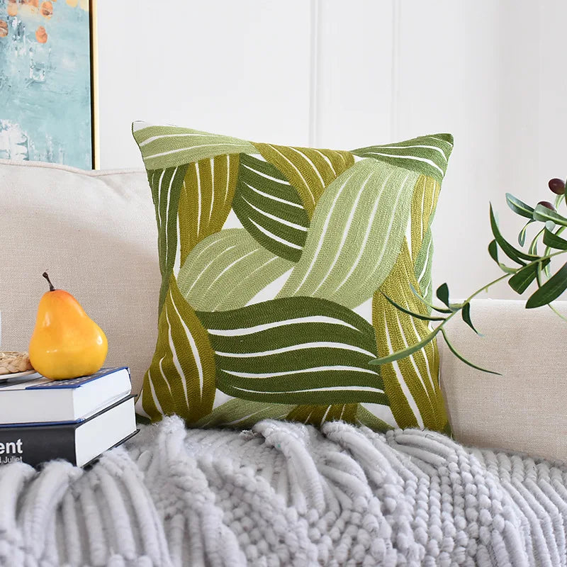 Belmont Cotton Embroidered Cushion Cover - 45 x 45cm Cover Only / Arcade Ciel