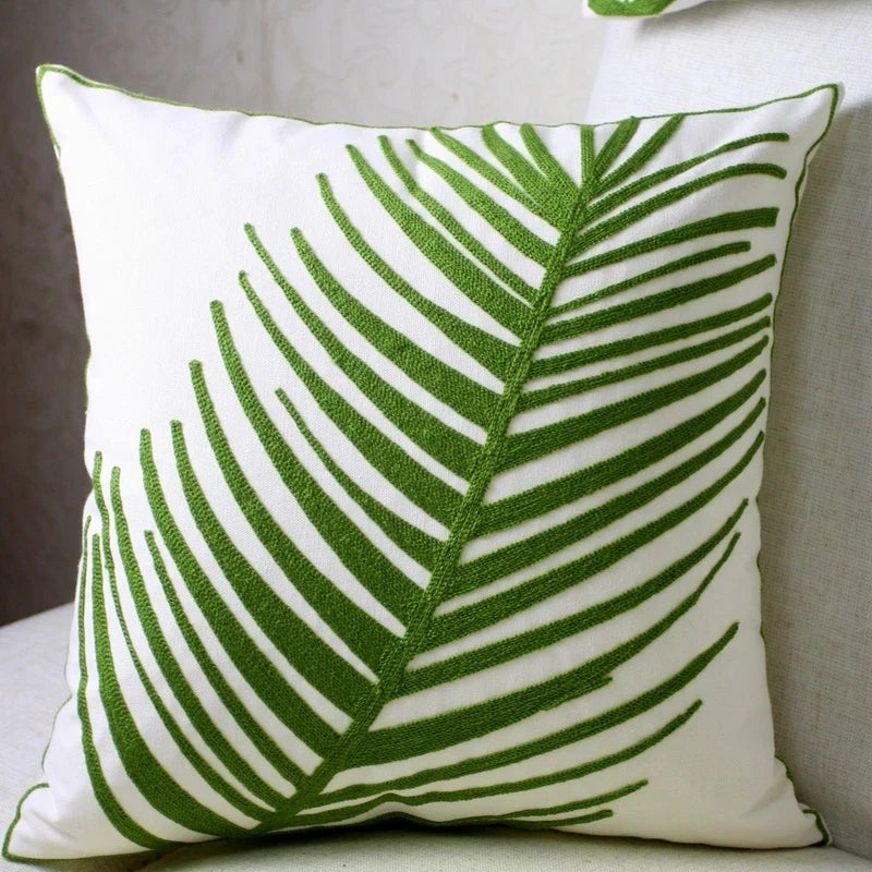 Belmont Cotton Embroidered Cushion Cover - 45 x 45cm Cover Only / Portofino Eden