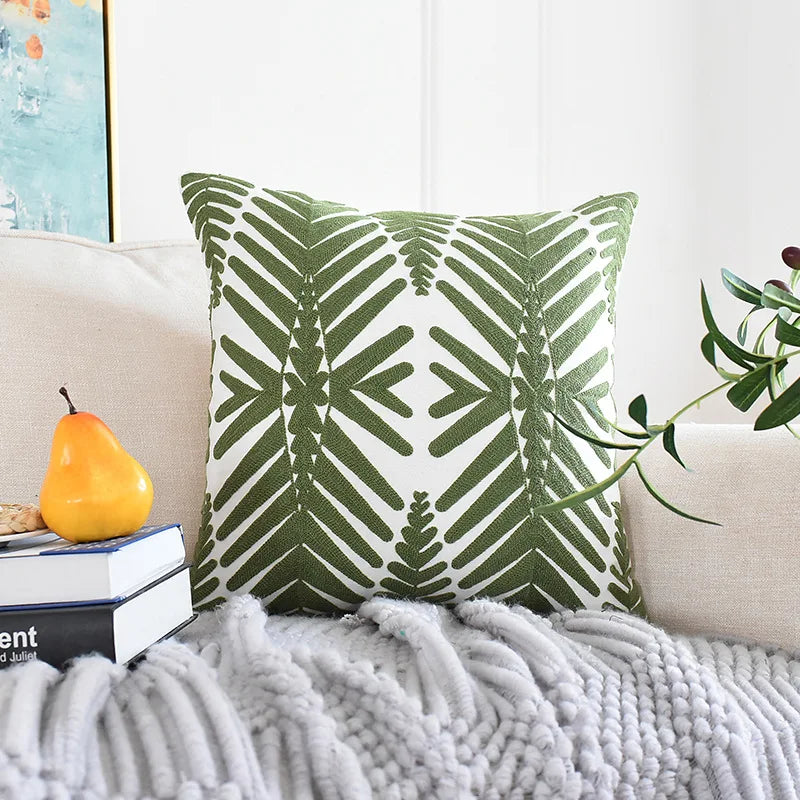Belmont Cotton Embroidered Cushion Cover - 45 x 45cm Cover Only / Varcion Eden