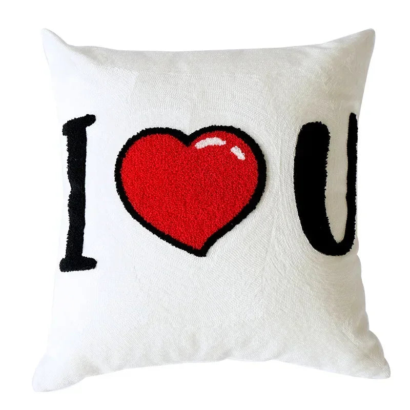 Bergen Chenille Embroidered Cushion Cover - 45 x 45cm Cover Only / Marceau