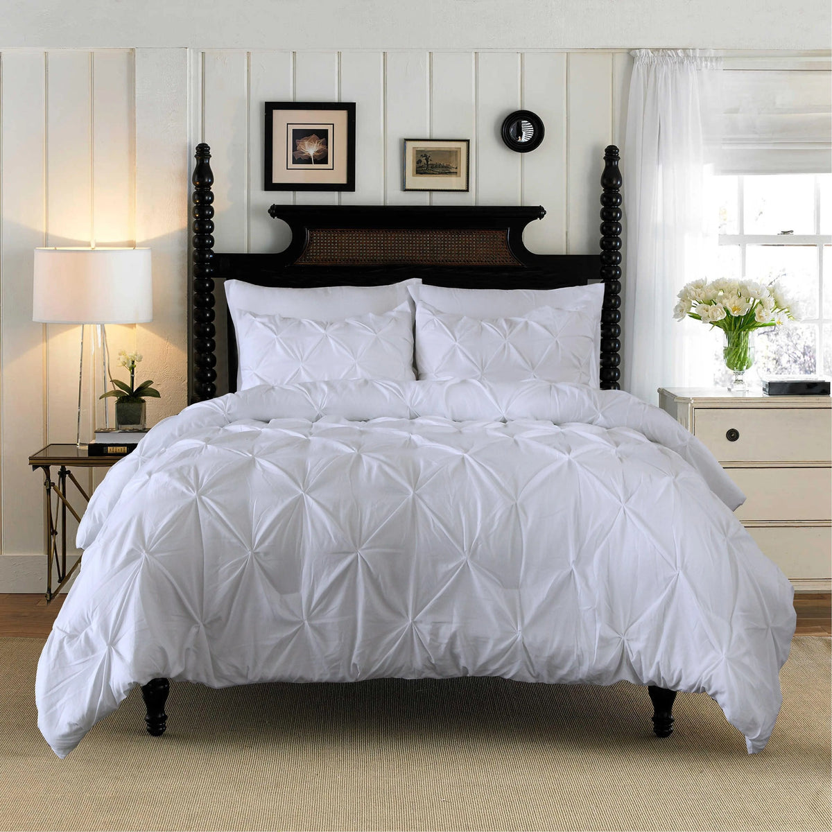 Bexley Cotton Pinch Pleat Duvet Cover Set - Single / Kensington Ciel