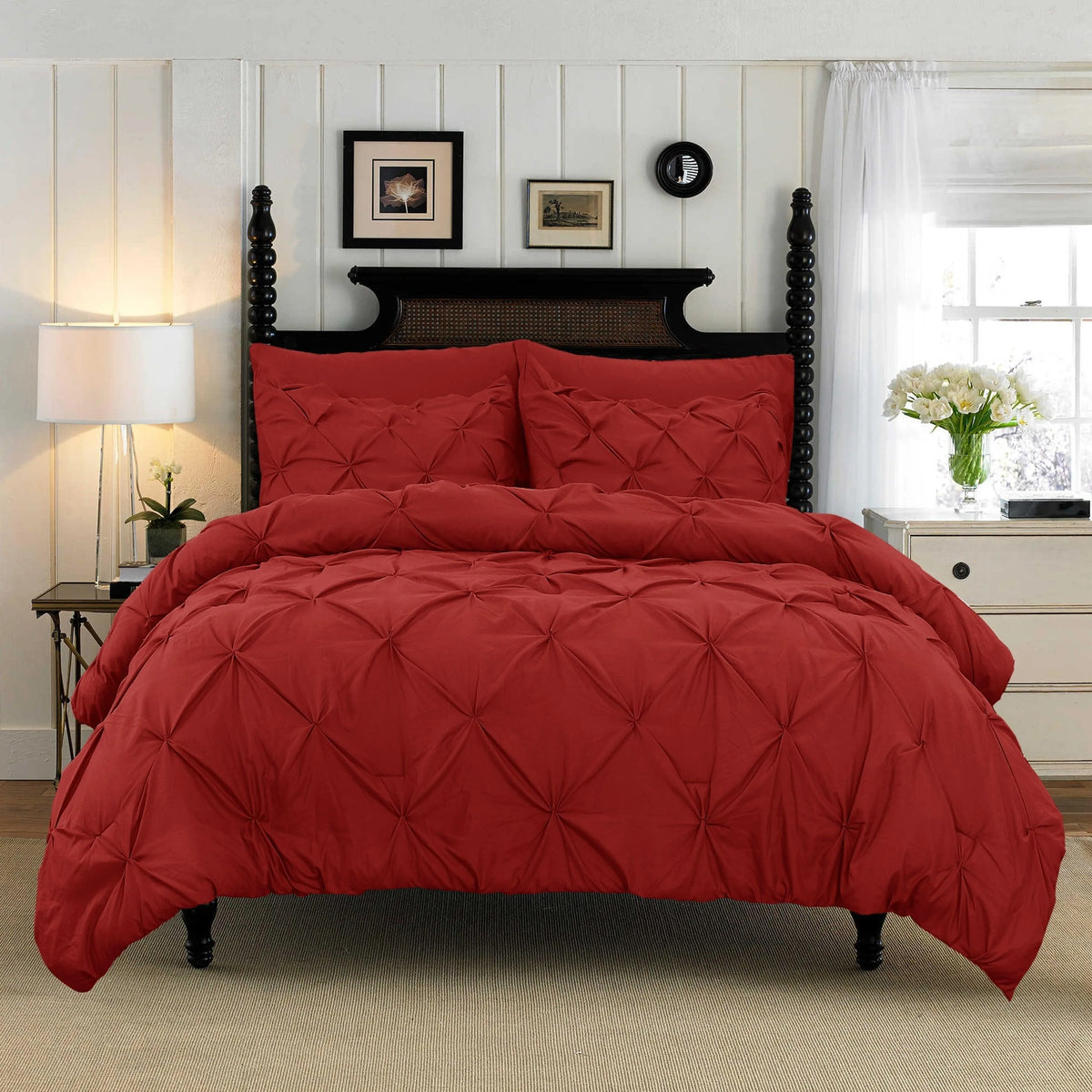 Bexley Cotton Pinch Pleat Duvet Cover Set - Single / Orlane Pavilion