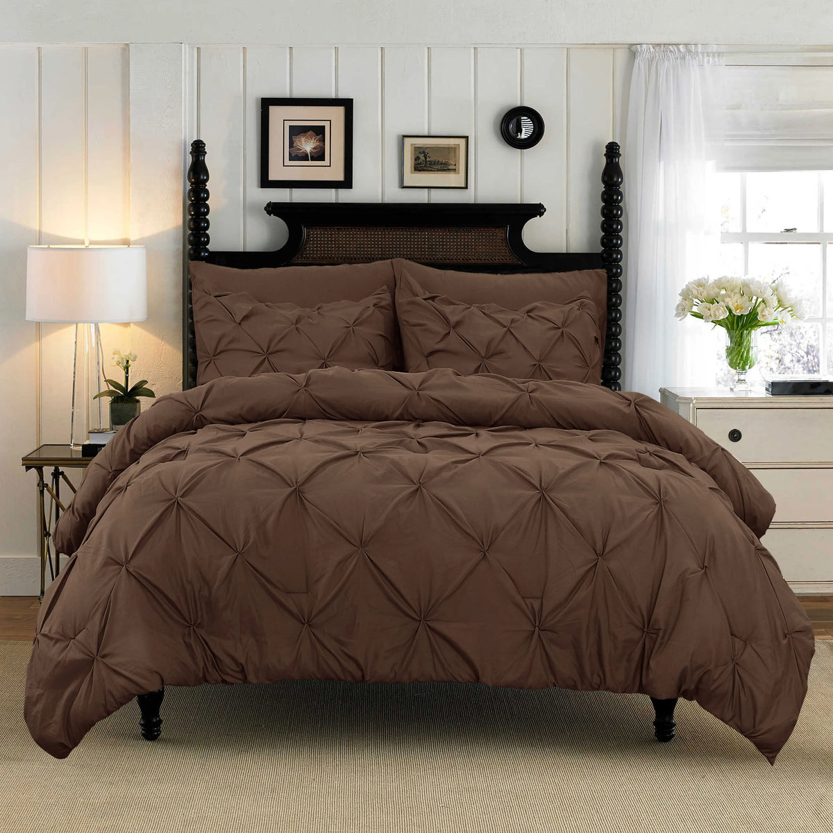 Bexley Cotton Pinch Pleat Duvet Cover Set - Single / Rivage Aster