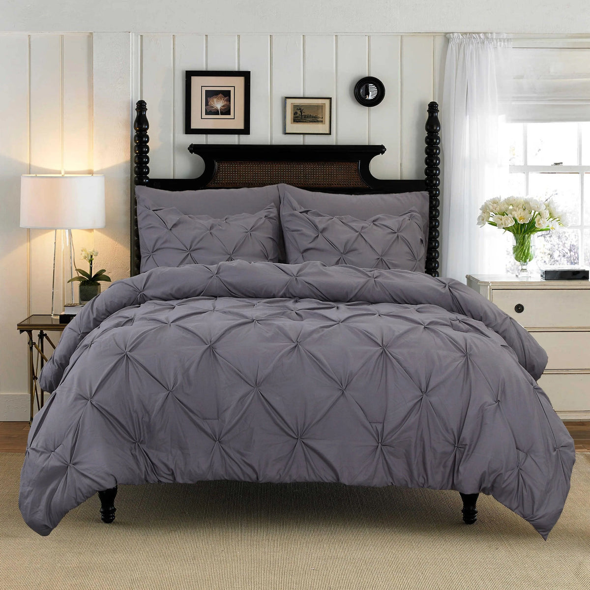 Bexley Cotton Pinch Pleat Duvet Cover Set - Single / Varcion Belle