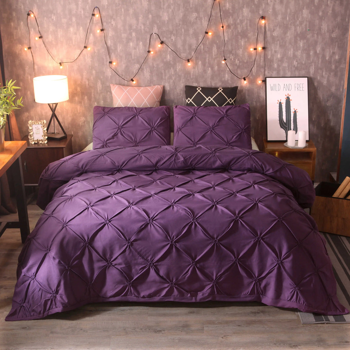 Bexley Egyptian Cotton Pinch Pleat Duvet Cover Set - UK Double / Duchesse
