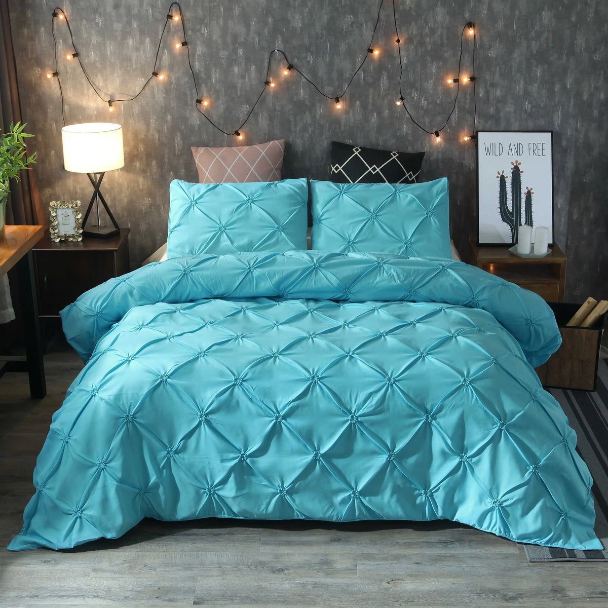 Bexley Egyptian Cotton Pinch Pleat Duvet Cover Set - UK Double / Monolith