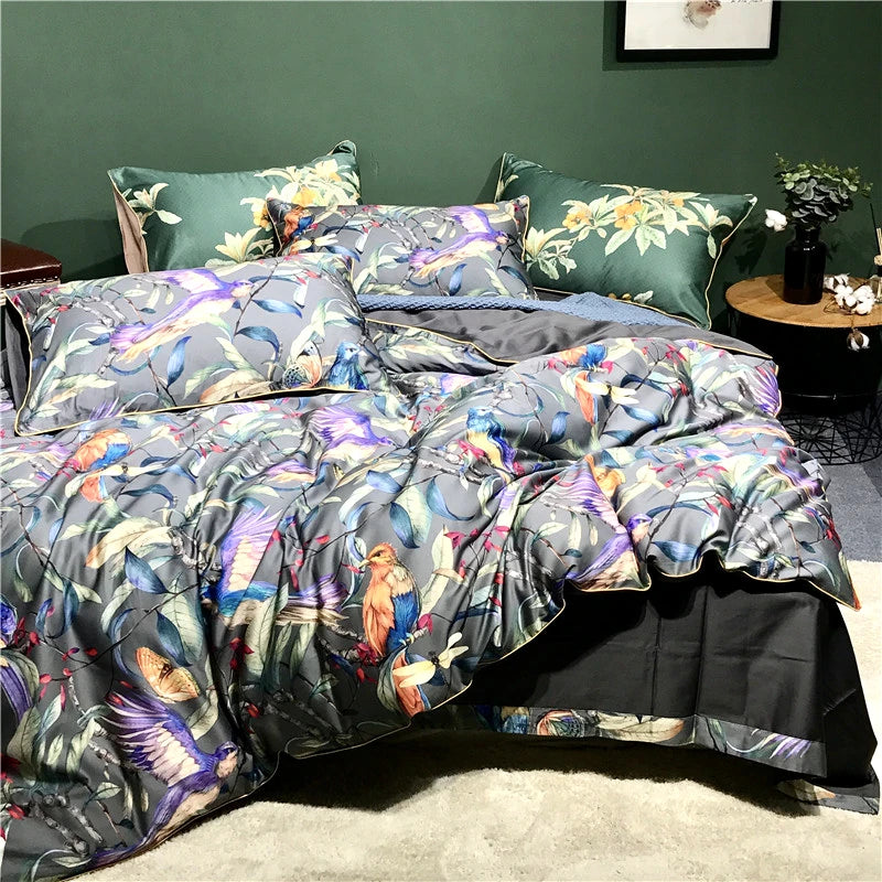 Botanique 600TC Egyptian Cotton Botanical Duvet Cover Set - Double / Aster