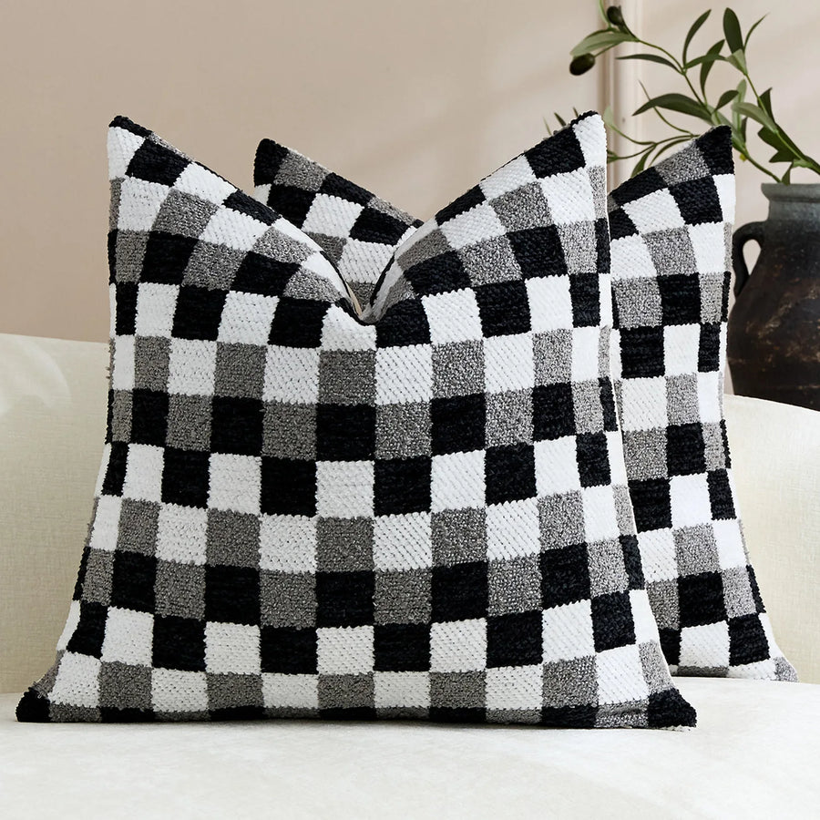 Breton Chenille Jacquard Cushion Cover - 30 x 50cm Cover Only / Henley Auburn