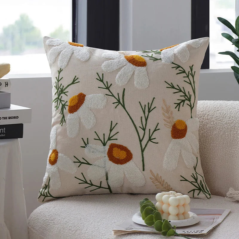 Briar Chenille Botanical Cushion Cover - 45 x 45cm / Orlane Maison