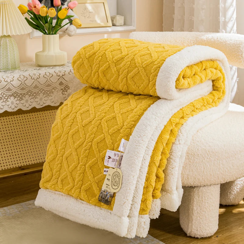 Brighton Faux Fur Throw - 100 x 150cm / Yellow