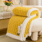 Brighton Faux Fur Throw - 100 x 150cm / Yellow