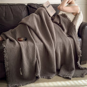 Bristol Cotton Tassel Throw - 100 x 150cm / Deep Brown