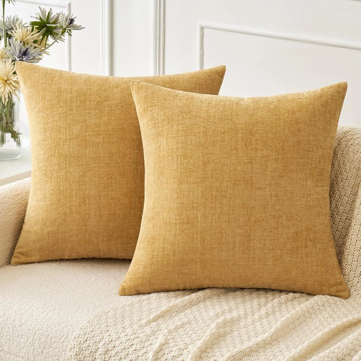 Brocade Chenille Jacquard Cushion Cover - 45 x 45cm Cover Only / Breton Cavendish