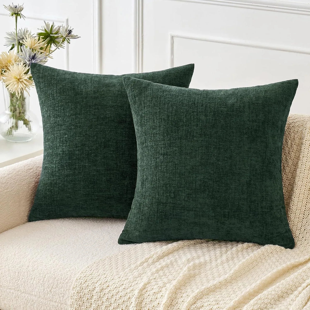 Brocade Chenille Jacquard Cushion Cover - 45 x 45cm Cover Only / Florin