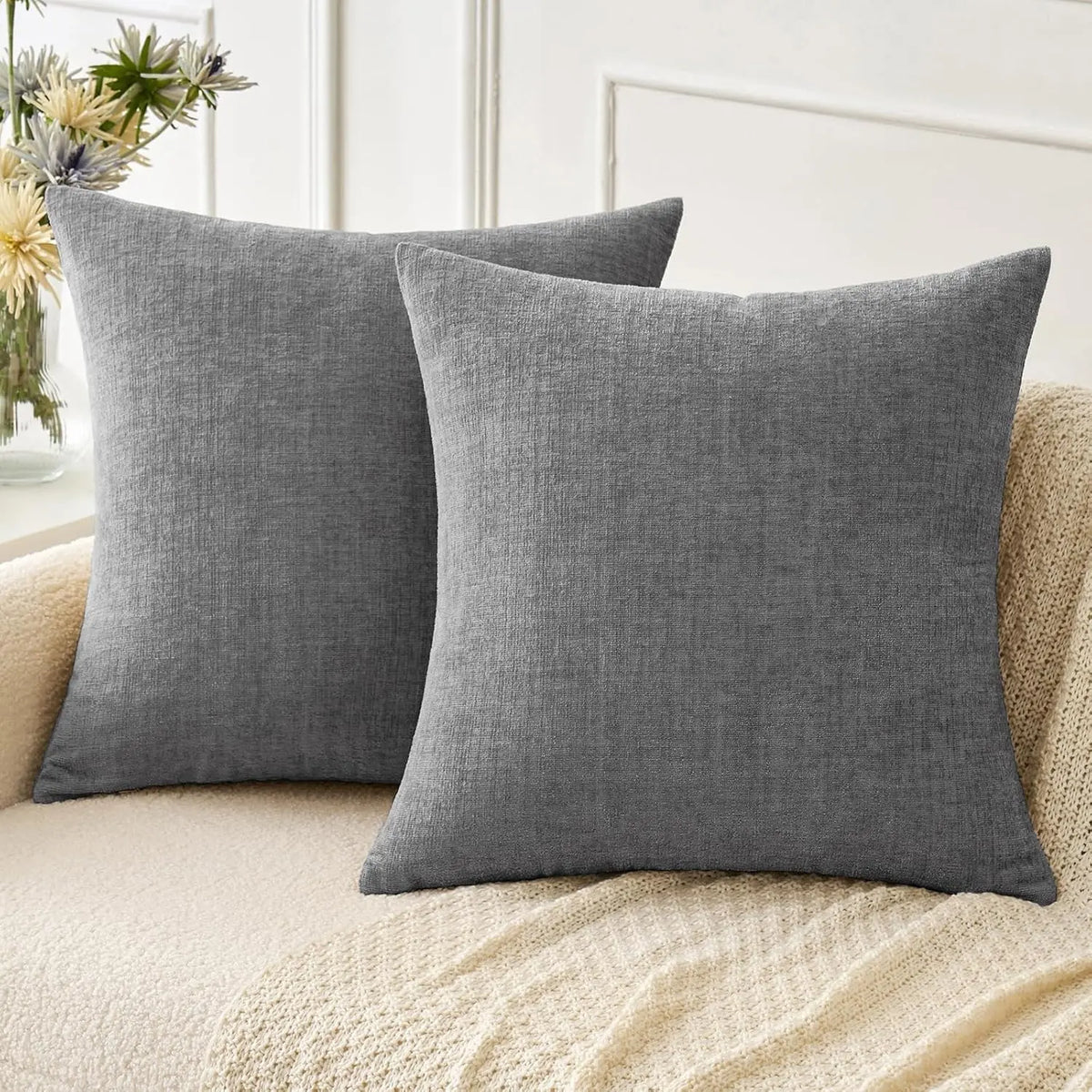 Brocade Chenille Jacquard Cushion Cover - 45 x 45cm Cover Only / Nocturne Maison